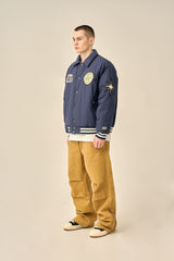 OVER PATCH PADDED BLOUSON - BLUE