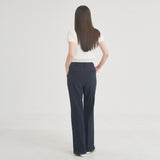 ウールストライプフレアパンツ / Wool Stripe Flare Pants (Navy)