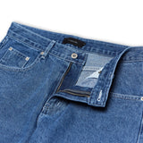 Wide Tapered Retro Denim Pants Blue