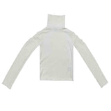 エボニーシャーリングタートルネックトップ/Ebony shirring turtleneck top (white)