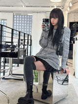ボカシウェーブルーズニット/Bokashi weave loose knit