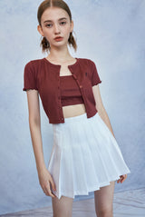 HIDE Tube Top Cardigan (Wine) (6570970349686)