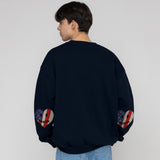 エルボースター＆ストライプスマイルハートスウェットシャツ/Elbow Stars and Stripes Smile Heart Sweatshirt
