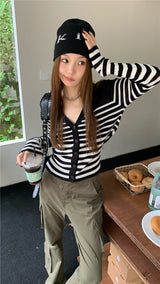 backpoint stripe cardigan