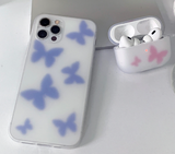パステルブラーブルーバタフライフォーンケース / Pastel Blur blue utterfly Phone Case