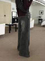 Meto semi bootcut wide denim pants