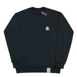 [UNISEX] Small Flower Bear Smile White Clip Sweatshirt (6655500812406)