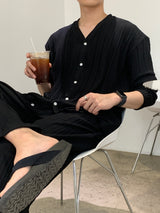 ニューゲントオーシャンアイスプリーツセットアップロングスリーブカーディガン / New Gent Ocean Ice Pleats Set-up Long-Sleeved Cardigan (2 colors)