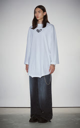  BLUR HEART CAPE SLEEVE T-SHIRTS_WHITE