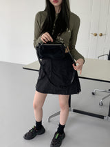 アイアンナイロンツーウェイカーゴミニスカート / Iron nylon two-way cargo mini skirt