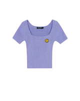 スクエアネック リベッドニット クロップトップ / SQUARE NECK RIBBED KNIT CROP TOP VERY PERI
