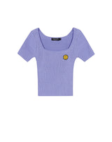 【OUTLET】SQUARE NECK RIBBED KNIT CROP TOP VERY PERI