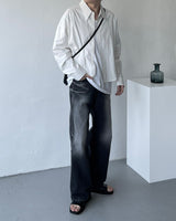 ウォッシングルースフィットクロップシャツ / ECT Washing Loose-Fit Cropped Shirt (4 colors)
