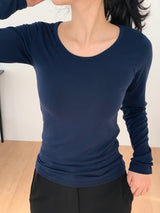 Youth Basic U-neck Long-sleeved T-shirt