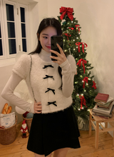 [SHOPPERMADE] Christmas Mohair Cardigan + Velvet Ribbon (3color)