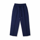 フロントシームツーウェイワイドスウェットパンツ / FRONT SEAM 2WAY WIDE SWEAT PANTS NAVY (6554443513974)