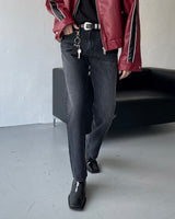 デイリーブラックブルーブーツカットデニム / Daily Black Blue Bootcut Denim