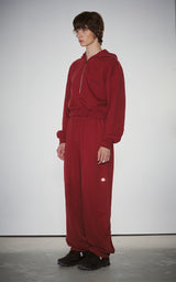 WIDE ZIP SWEATPANTS_DARK RED