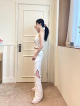 ホールストラップロングワイドパンツ