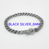 ブラック リンク チェーン ライン ブレスレット / [BLESSEDBULLET]black line chain bracelet_11mm/8mm/6mm
