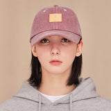 VA Square Pigment Label Ball Cap / Red Bean