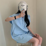 [Bellide made/Short, Long] キャンディ半袖シャツドレス