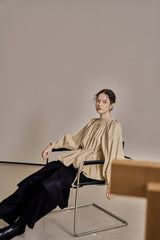 シャーリングパフブラウス/SHIRRING PUFF BLOUSE_BEIGE