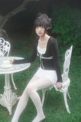 レースリボントップ (BLACK)