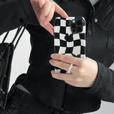 Checkerboard Black Iphone Hard case (6674344378486)