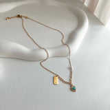 hte パールカラーハートターコイズゲストルックアセントネックレス/hte Pearl Color Heart Turquoise Guest Look Accent Necklace