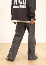 インシションインバーティドウォッシードデニムパンツ/INCISION INVERTED WASHED DENIM PANTS