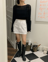 HP Cotton Loose Crop Knit (5color)