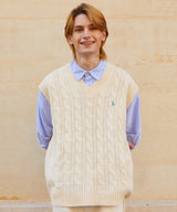 マークオーバーサイズニットベスト/RCH mark oversize knit vest ivory