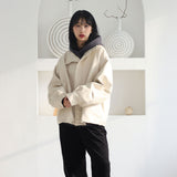 オーバーフィットバフィングレザーライダージャケット/Overfit Buffing Leather Rider Jacket_Ivory