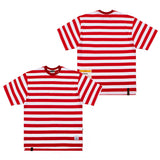 ストライプオーバーサイズTシャツ / STRIPE OVERSIZED T-SHIRTS RED / BLACK