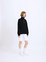 ハーフジップアップニットスウェットシャツ/HALF ZIP UP KNIT SWEATSHIRTS BLACK
