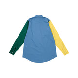 [UNISEX] Colour-Block Shirt (Blue) (6656000589942)
