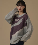 モヘアマーブルニット
