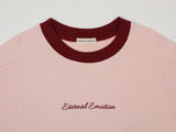 CONTRAST REGLAN CROP SWEATSHIRTS (PINK)
