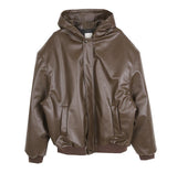 No.0458 leather hood bomber padding JP