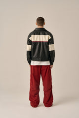 VOLUME POCKET PINTUCK PANTS - BURGUNDY