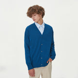 LAMBSWOOL V NECK CARDIGAN_BLUE (6612827963510)