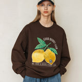 ダブルレモンスウェットシャツ/DOUBLE LEMON SWEATSHIRT_BROWN