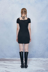 HIDE Shirring Halter Dress (Black) (6570999152758)