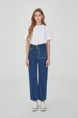 ストレートフィットウエストカバードデニムパンツ / STRAIGHT FIT WAIST COVERED DENIM PANTS [6872]