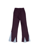 BOOTS CUT SLACK JEANS BURGUNDY/MINT