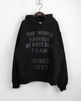 [Brushed lining] world lettering overfit hooded t-shirt