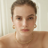 メタルウェーブリンクピアス / Metal Wave Link Earrings_Gold