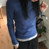 アーツ配色レイヤード一体型クロップ長袖Tシャツ