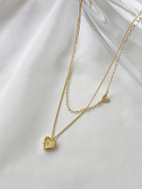 トゥインクルハートレイヤードネックレス / Twinkle Heart Layered Necklace / 2 color